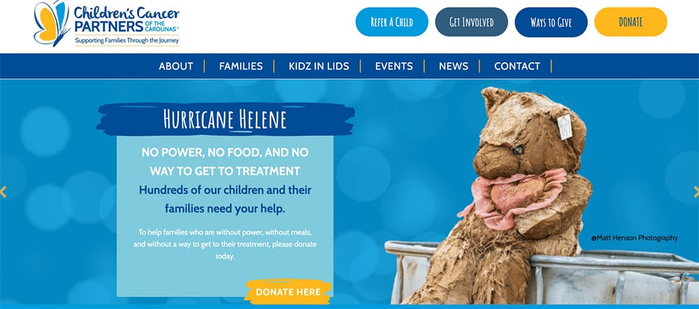 Children's Canter Partners of the Carolinas Homepage view